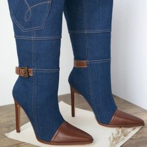 Denim Blue Stiletto Stunna Boots